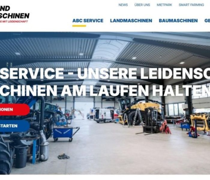 Service Screenshot Homepage ABC Land- und Baumschinen (Foto: August Bruns Landmaschinen GmbH)