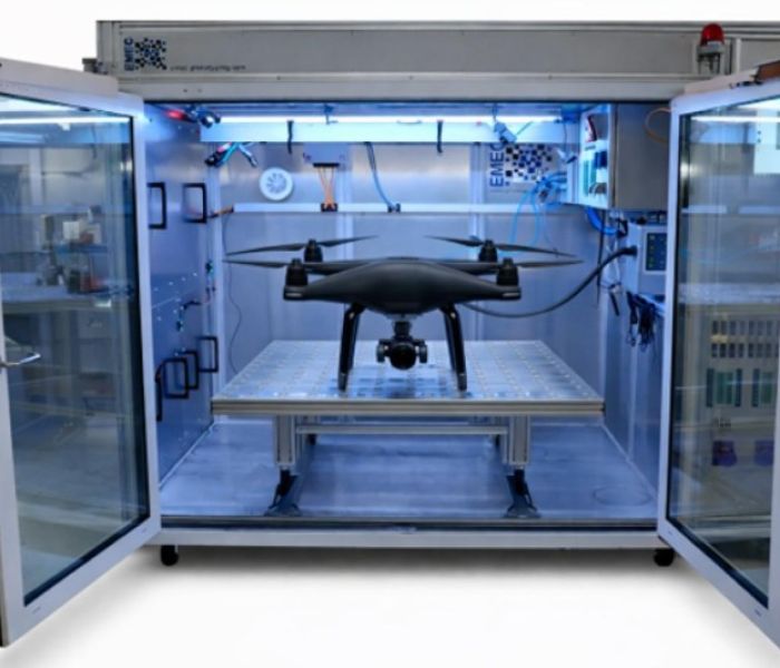 Das mobile Labor - hoch automatisierte und feuerfeste Prüfkammer (Foto: emec prototyping GmbH)